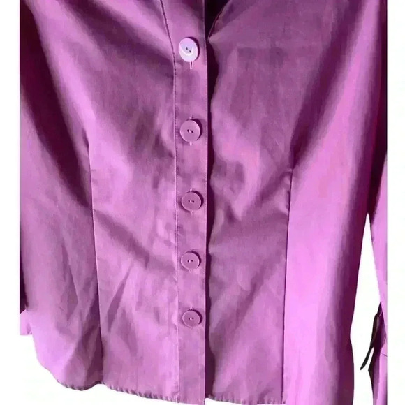 Foxcroft Blouse Shirt Women's Size 6 Petite Long Sleeves Button Front - Picture 3 of 7